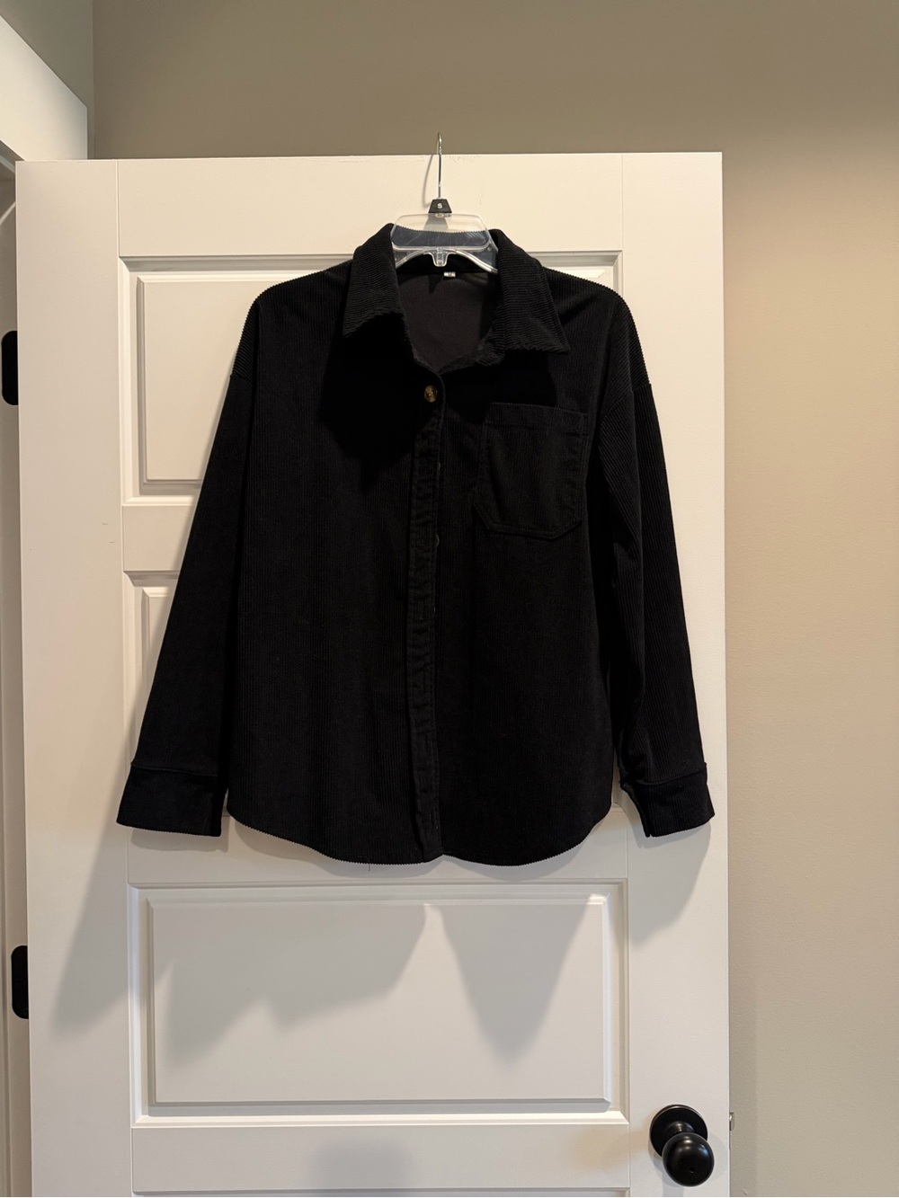 Black Kids Corduroy Button-Up Shirt